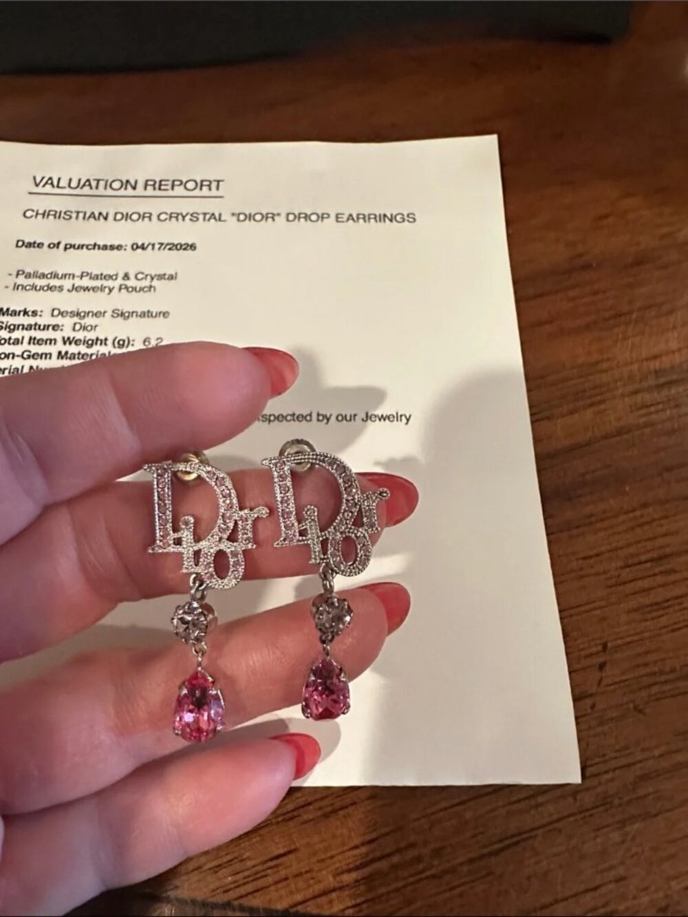 Christian Dior Single Dangle Drop Earring Palladium-Plated Full Pave Crystal